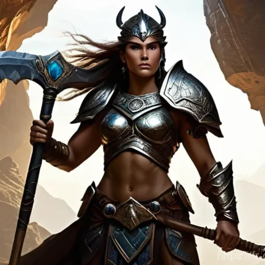 데블 M 서브 퀘스트 진행법 - **Prompt: Barbarian's Mount Zavain Discovery**
    "A powerful female Barbarian, depicted from the w...