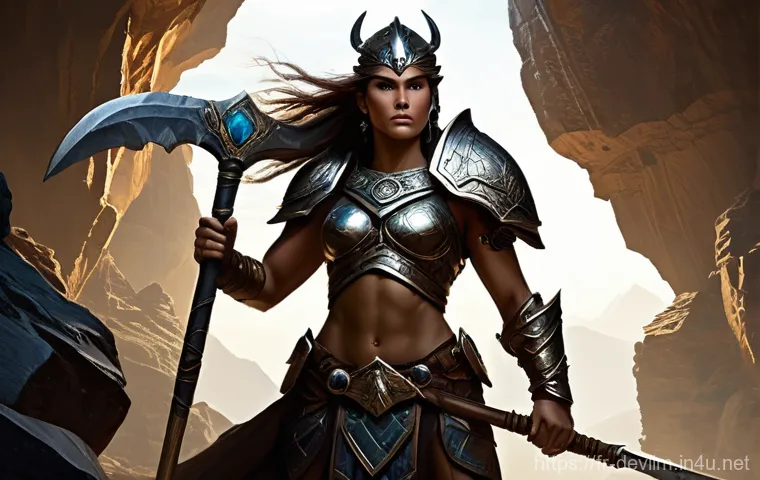데블 M 서브 퀘스트 진행법 - **Prompt: Barbarian's Mount Zavain Discovery**
"A powerful female Barbarian, depicted from the w...