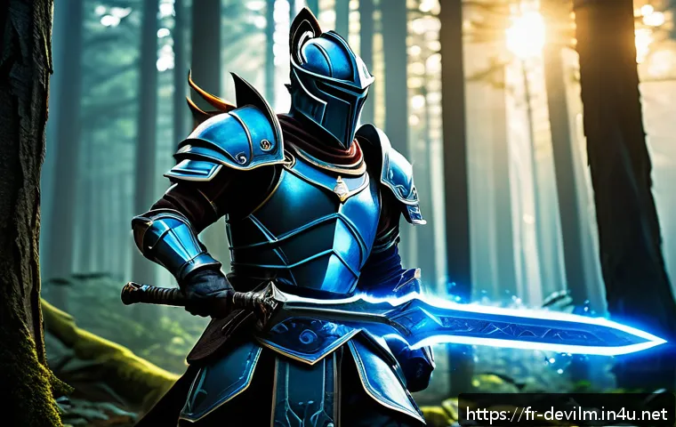 데블 M 최강 세팅 방법 - A dynamic battle scene featuring a fantasy warrior in sleek, lightweight armor emphasizing attack sp...